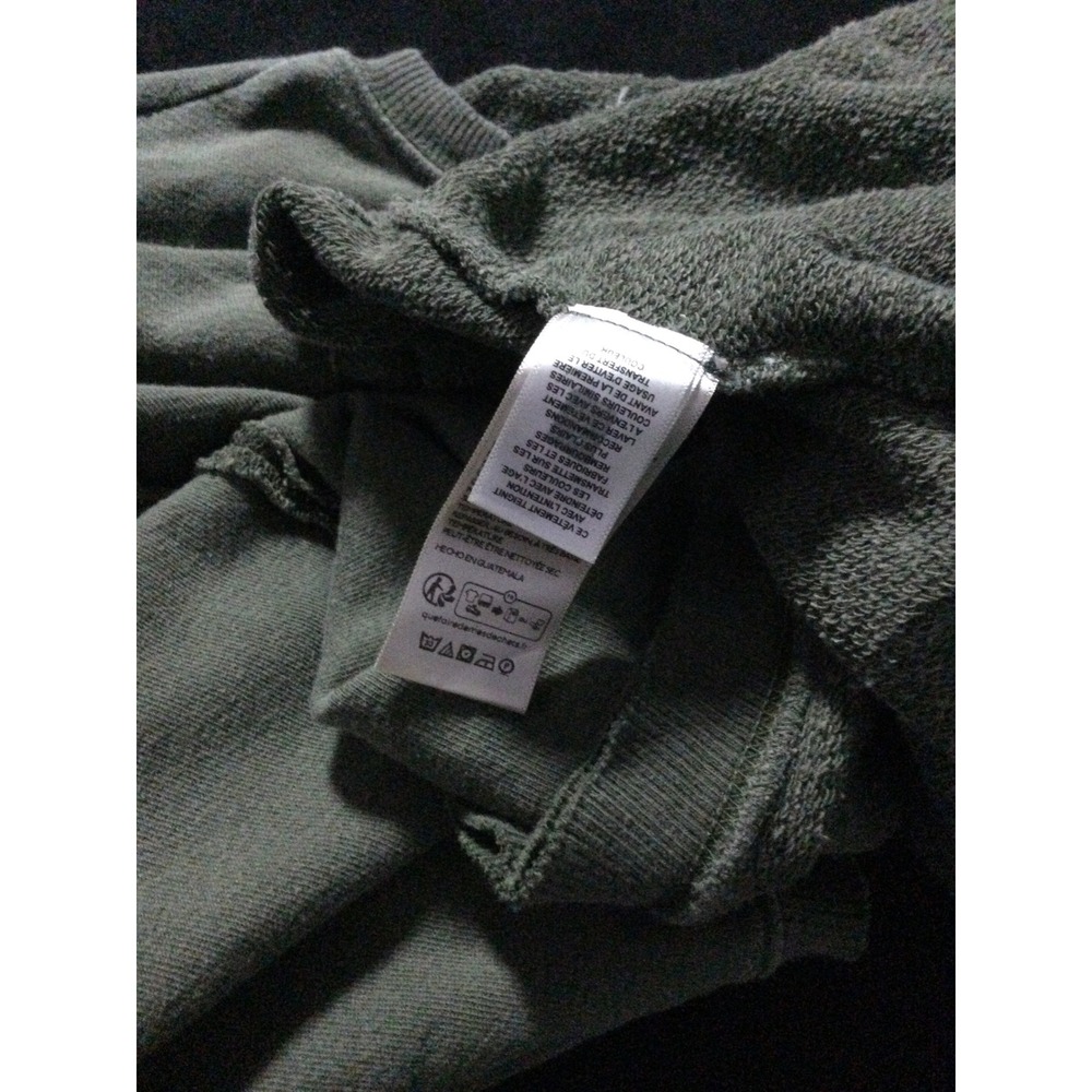 We The Free Distressed Sweatshirt Green Raw Hem Long Sleeve Casual Women Sz M - Picture 13 of 14